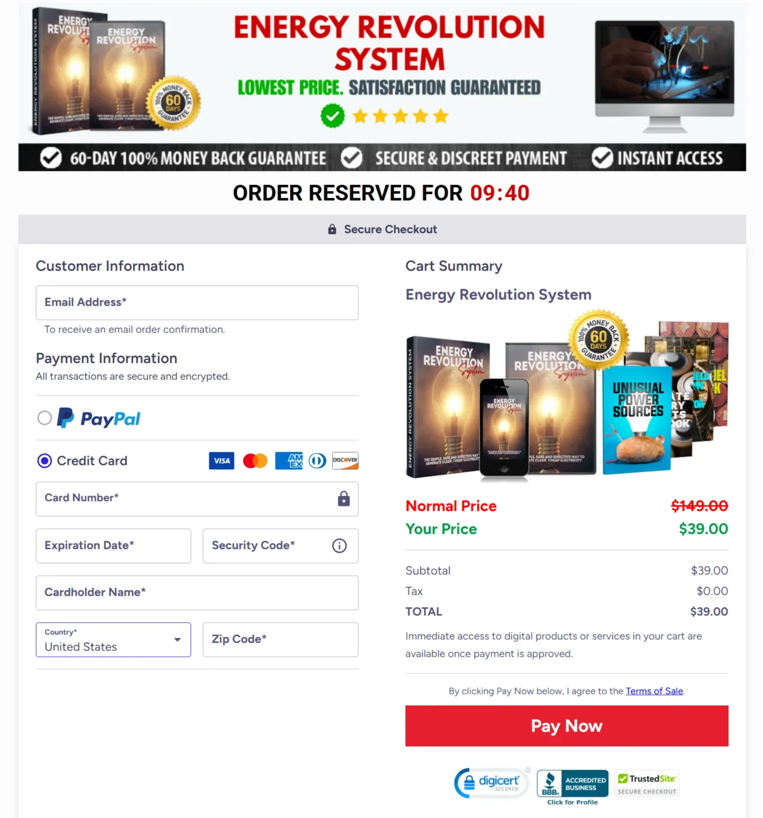 Energy Revolution System DIY Generator order
